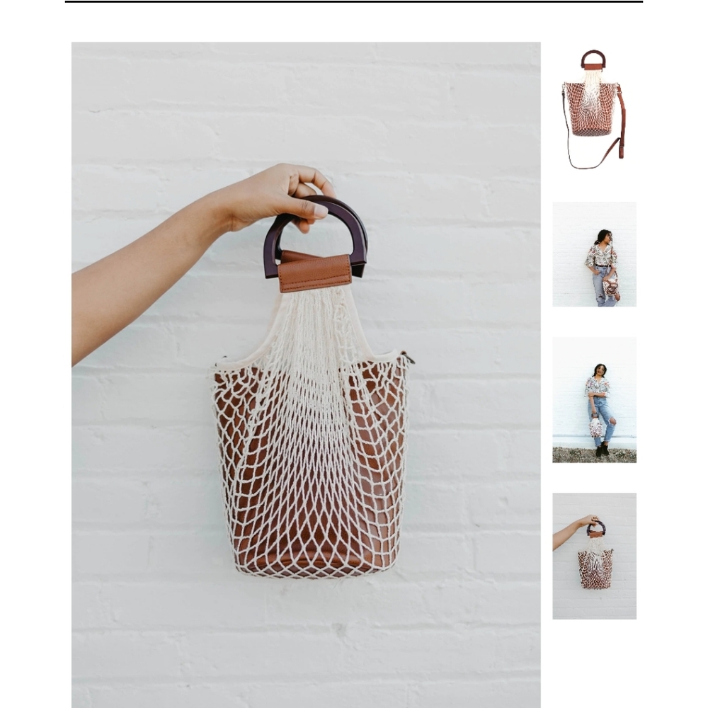 NWT net purse with wooden handles